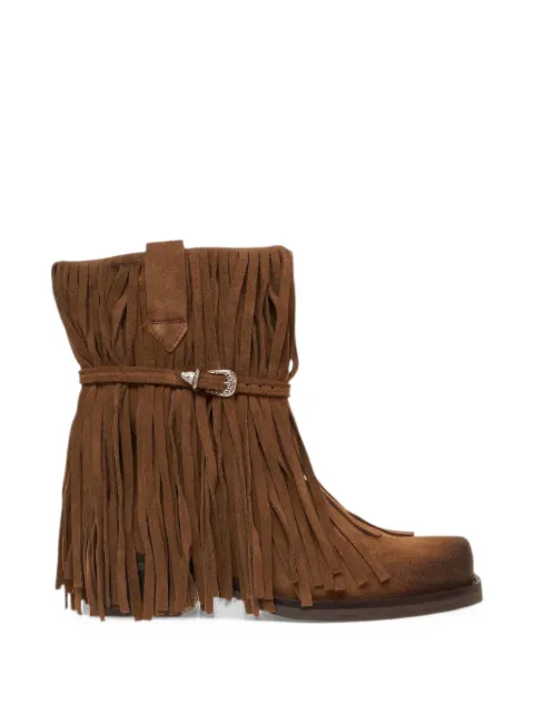 Posa Dallas fringe-trimmed boots