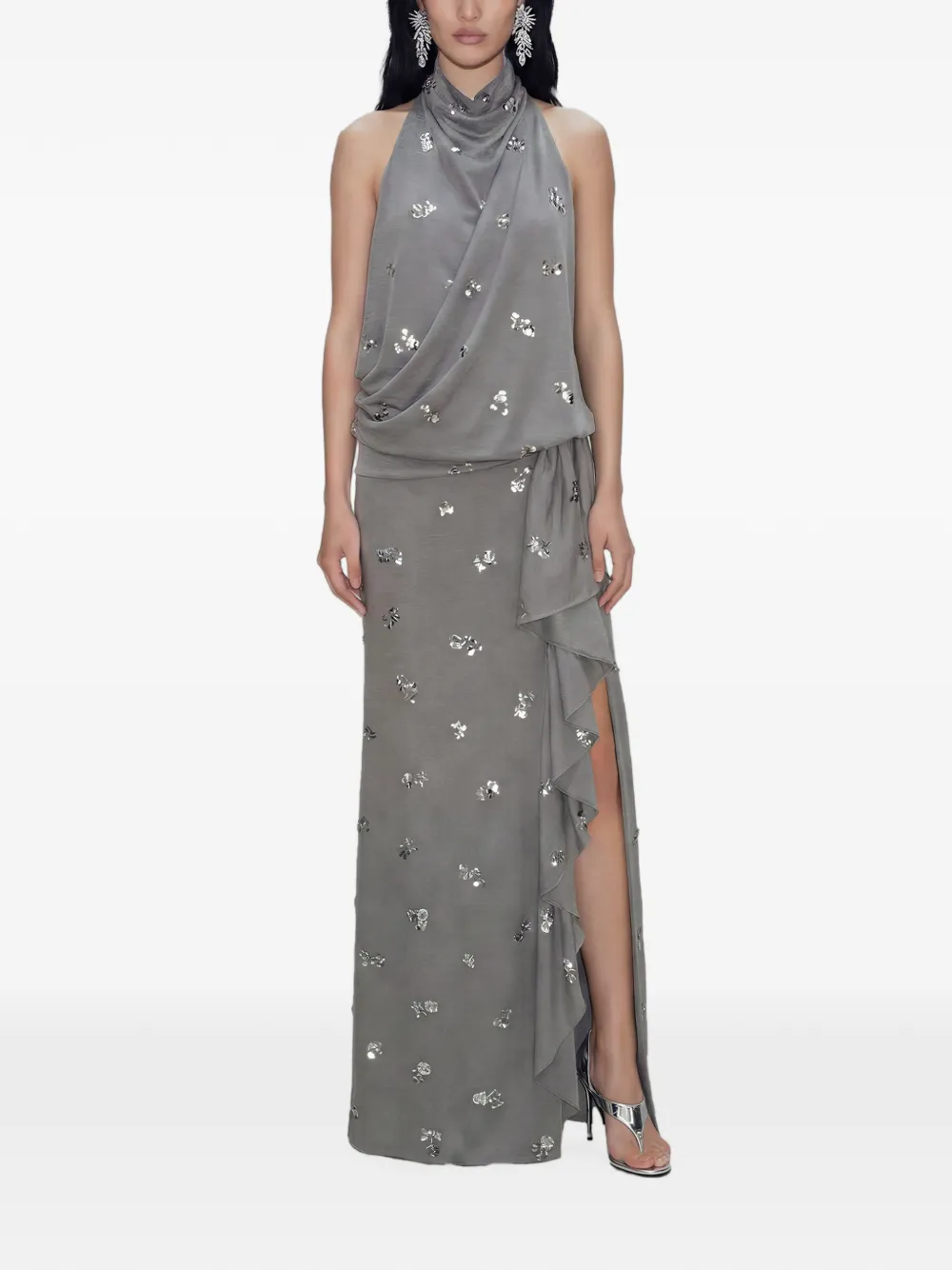 Atoir robe longue Lillian à volants et sequins - Gris Atoir robe longue Lillian à volants et sequins - Gris