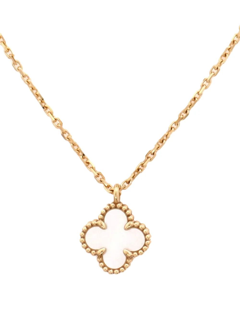 Van Cleef & Arpels Pre-Owned 18kt Alhambra Gelbgoldhalskette mit Perlmutt