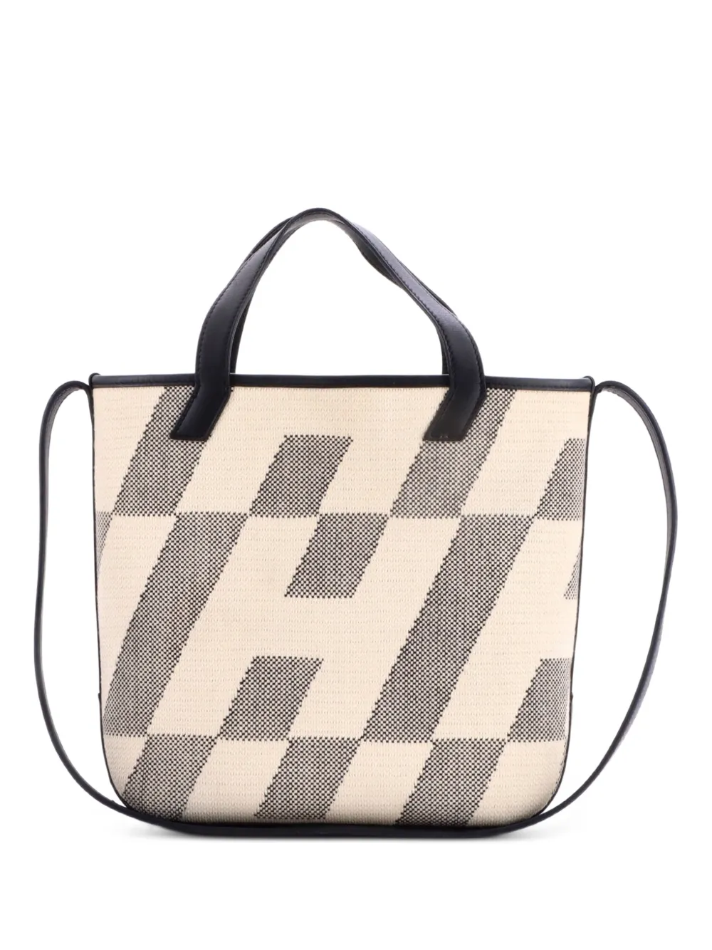 Hermès Pre-Owned Cabas Hen Biais Tote Schultertasche aus Canvas 27cm - Schwarz