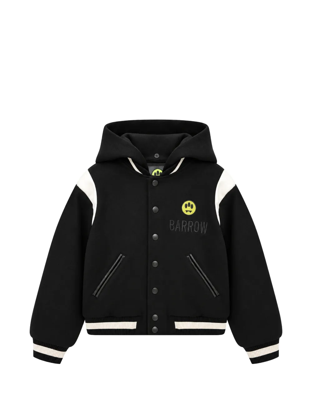 Barrow kids logo-embroidered hooded jacket - Nero