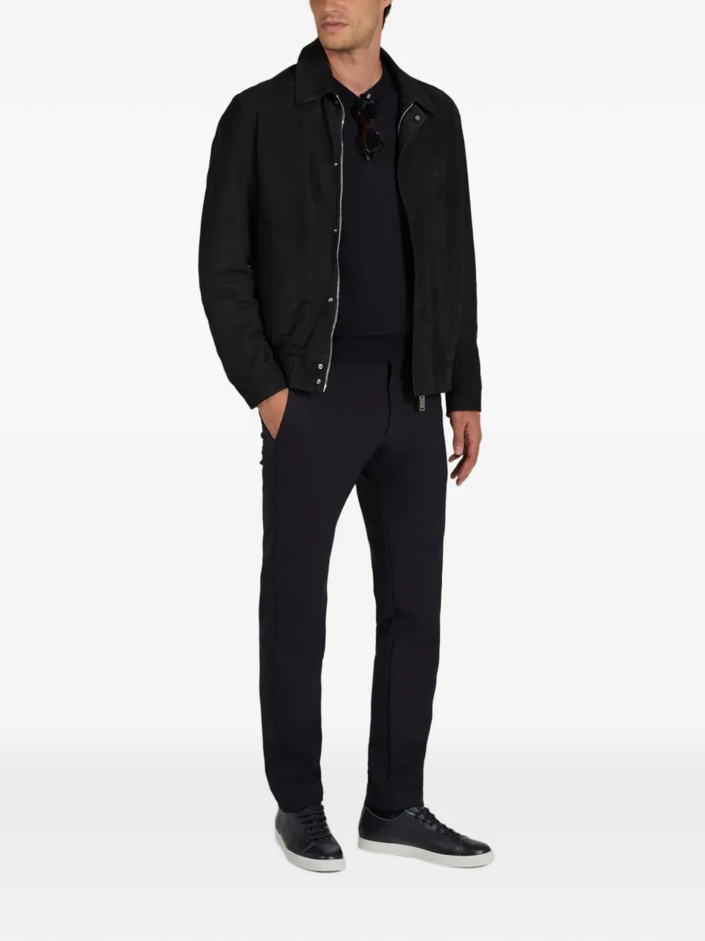 slowear Montedoro suède bomberjack Blauw
