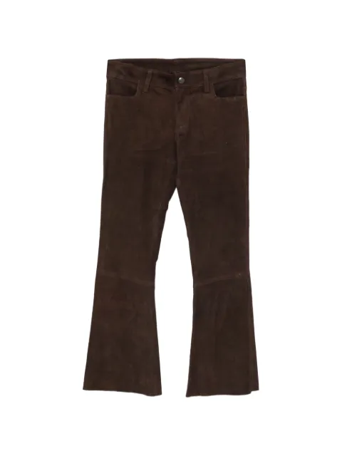 Avant Toi suede flared trousers