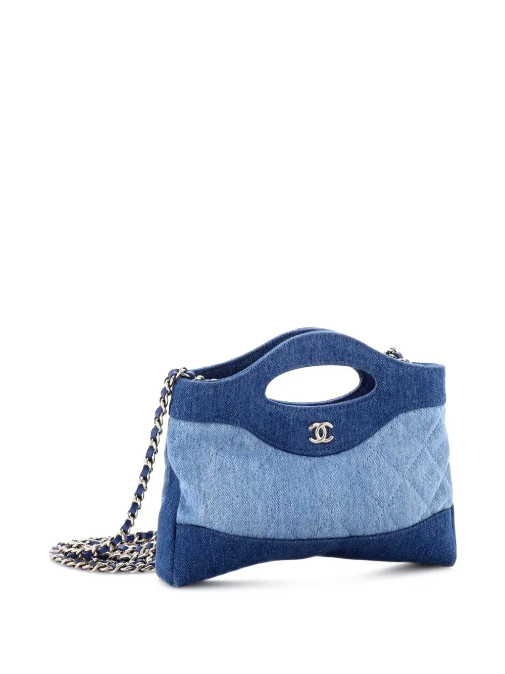 CHANEL Pre-Owned 31 Shopping Bag Clutch with Chain Quilted Denim Small crossbody bag - Blu