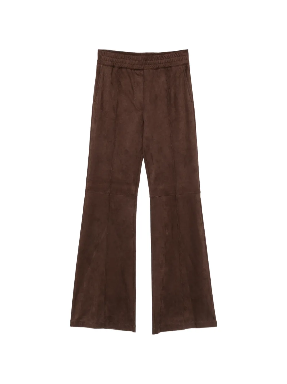 D.Exterior elasticated-waistband flared trousers - Marrone
