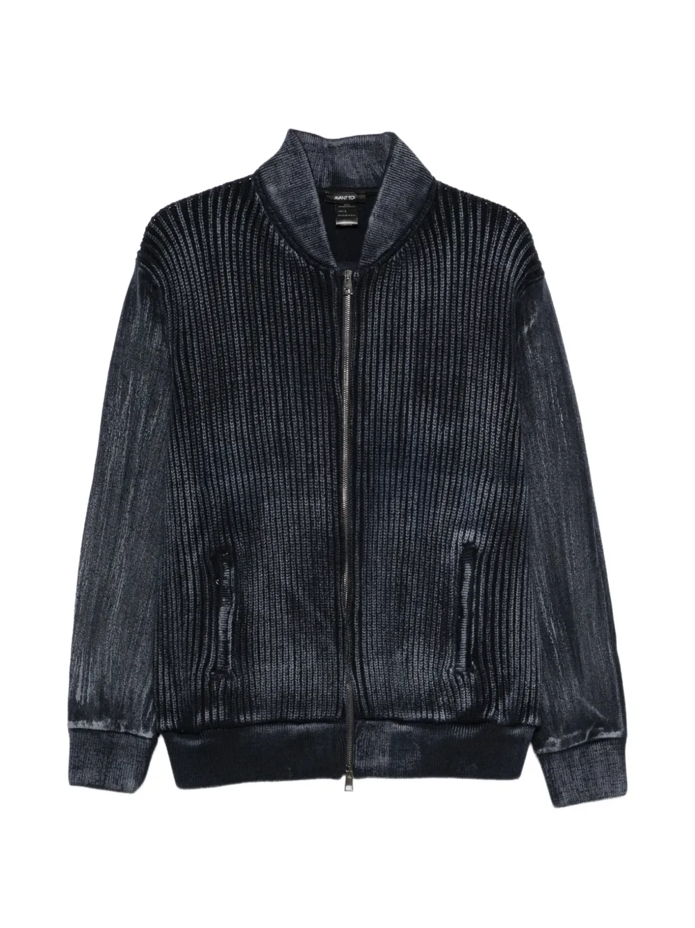 Avant Toi ribbed-knit panelled bomber jacket - Blue