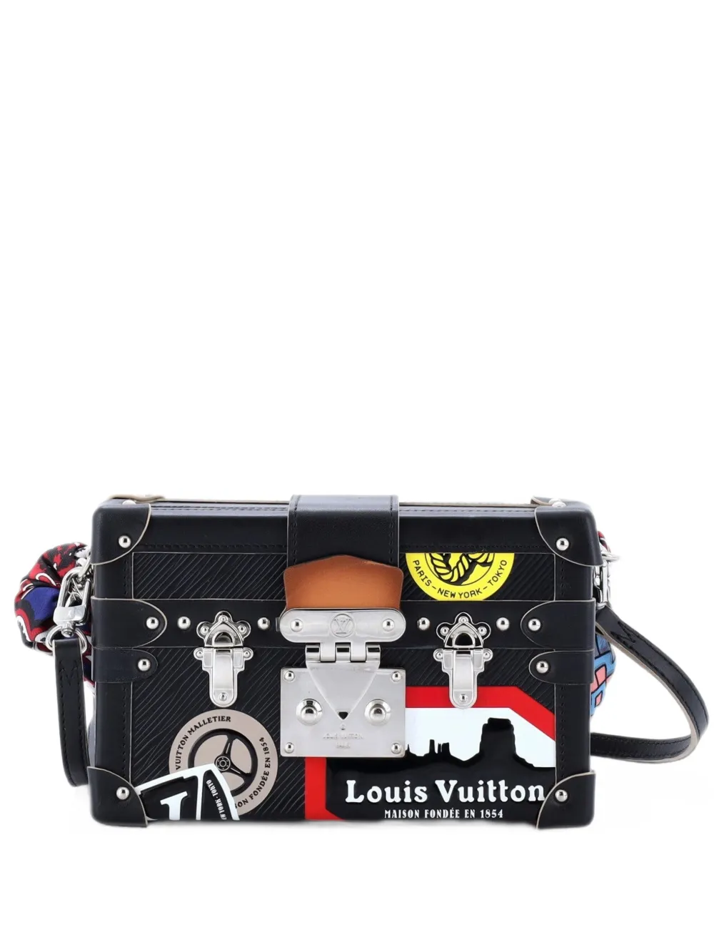 Louis Vuitton Pre-Owned Petite Malle Handtasche Limited Edition World Tour Epi Umhängetasche - Schwarz