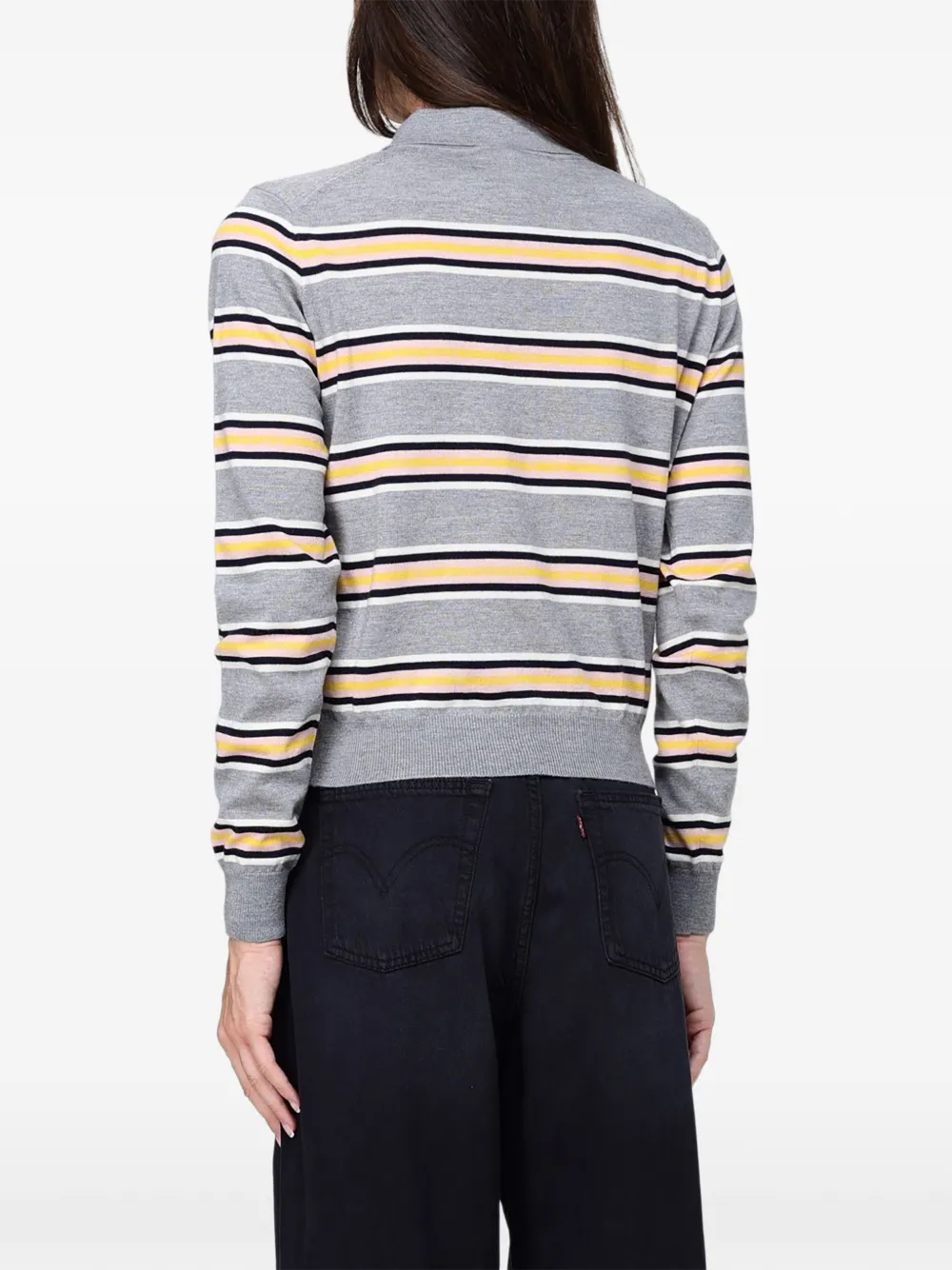 Fiorucci striped polo sweater Grijs