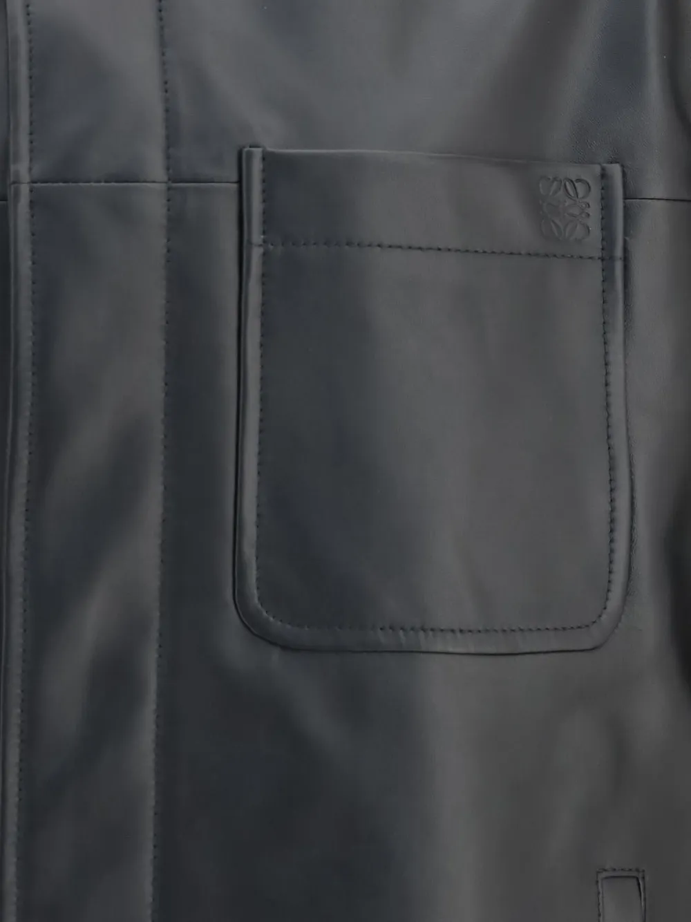LOEWE Leren shirtjack Zwart