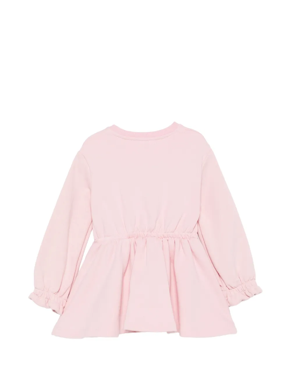 Elisabetta Franchi Kids Jurk met geborduurd logo en ruches Roze