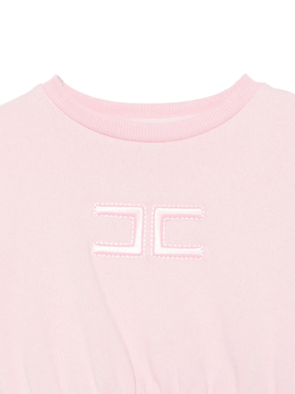 Elisabetta Franchi Kids Jurk met geborduurd logo en ruches Roze