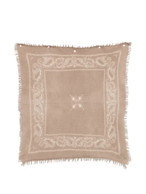 Liska paisley-print frayed-hem scarf