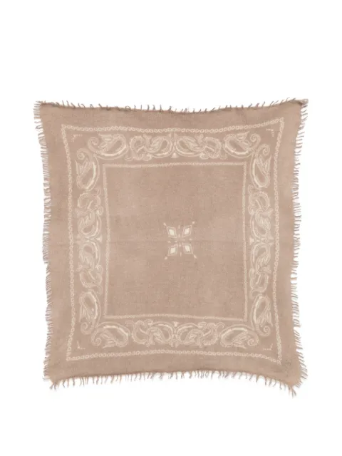 Liska paisley-print frayed-hem scarf