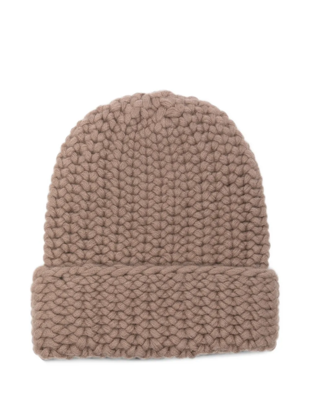 Liska bonnet Arala en cachemire à maille épaisse - Marron