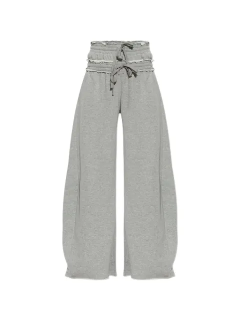 adidas frayed-edge wide-leg track pants