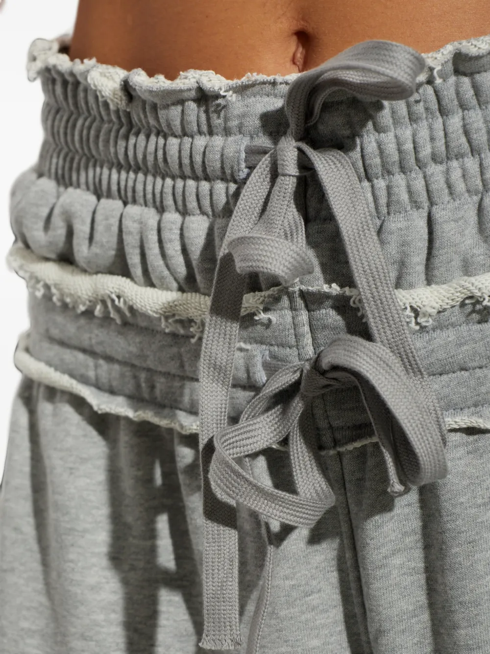 adidas frayed-edge wide-leg track pants Grijs