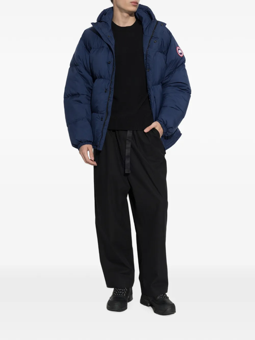 Canada Goose Trui met logo-patch en geribbelde afwerking Zwart
