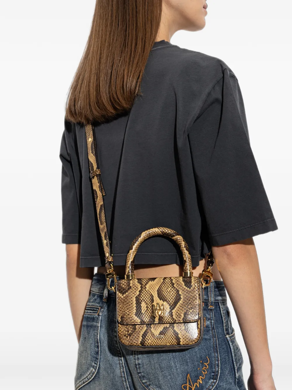 AMIRI Micro MA tas met python-reliëf Bruin