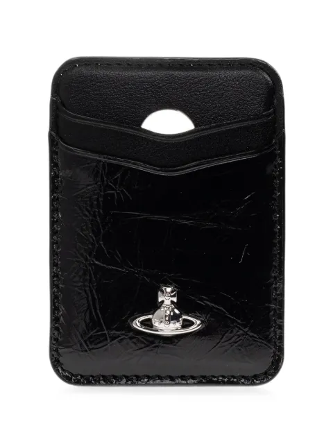 Vivienne Westwood Porta-cartões de couro com placa Orb