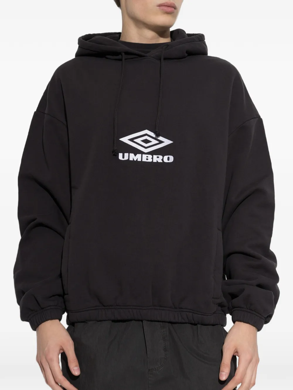UMBRO logo-print drawstring hoodie Zwart
