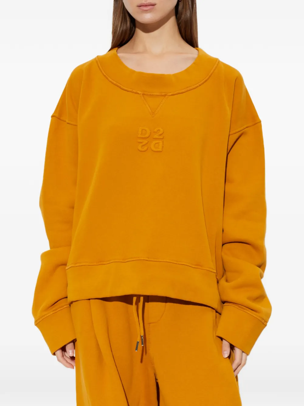 DSQUARED2 Sweater met geborduurd logo Oranje