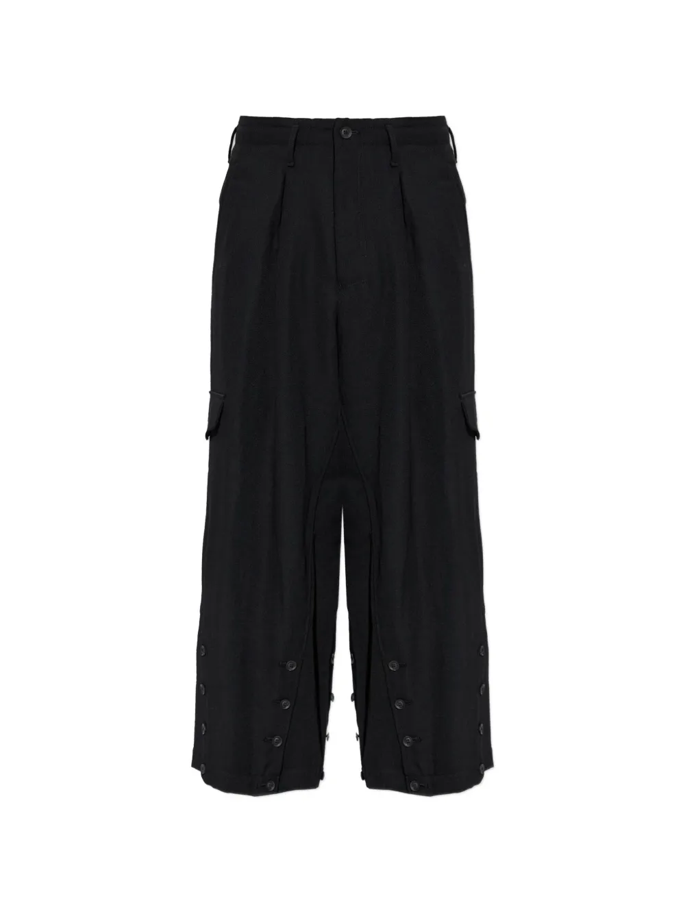 Yohji Yamamoto button-detail wool cargo pants