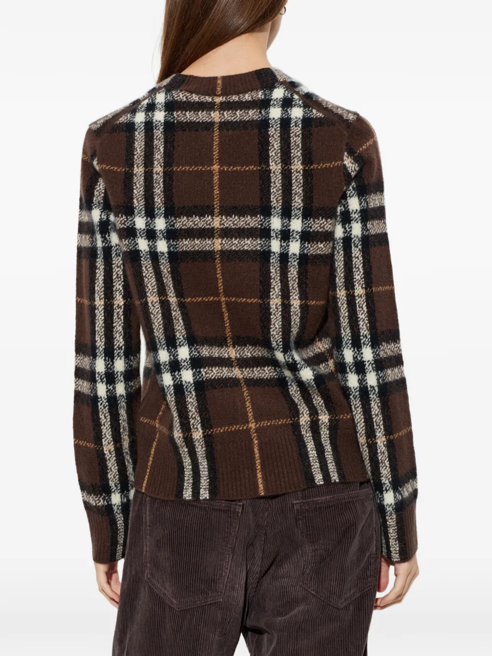 Burberry Check kasjmier vest Bruin