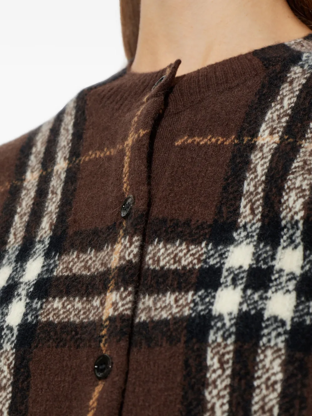 Burberry Check kasjmier vest Bruin