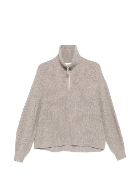 Ftc quarter-zip ribbed-knit sweater