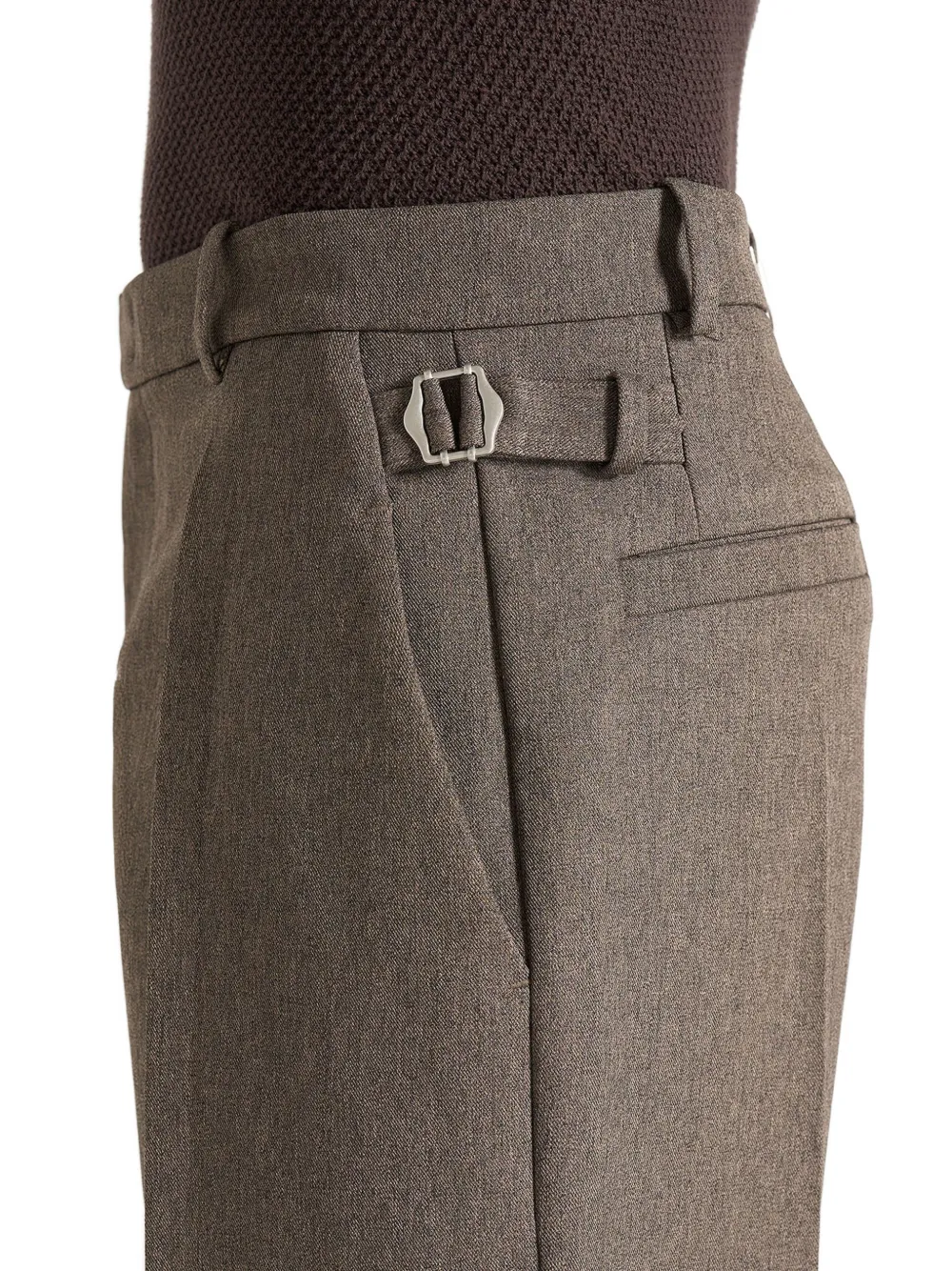 Manière De Voir Dorian ruimvallende pantalon met textuur en plooien Bruin