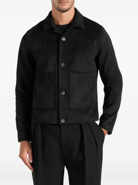 Manière De Voir Michel - suede jacket with revere collar - black