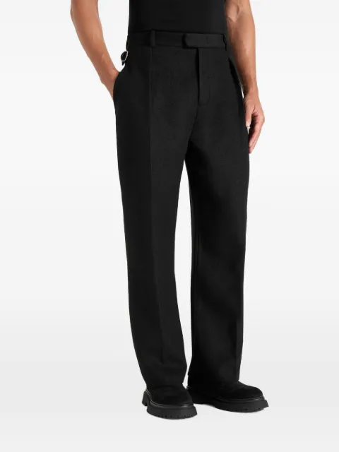 Manière De Voir Dorian in black herringbone-brushed wool pleated trousers