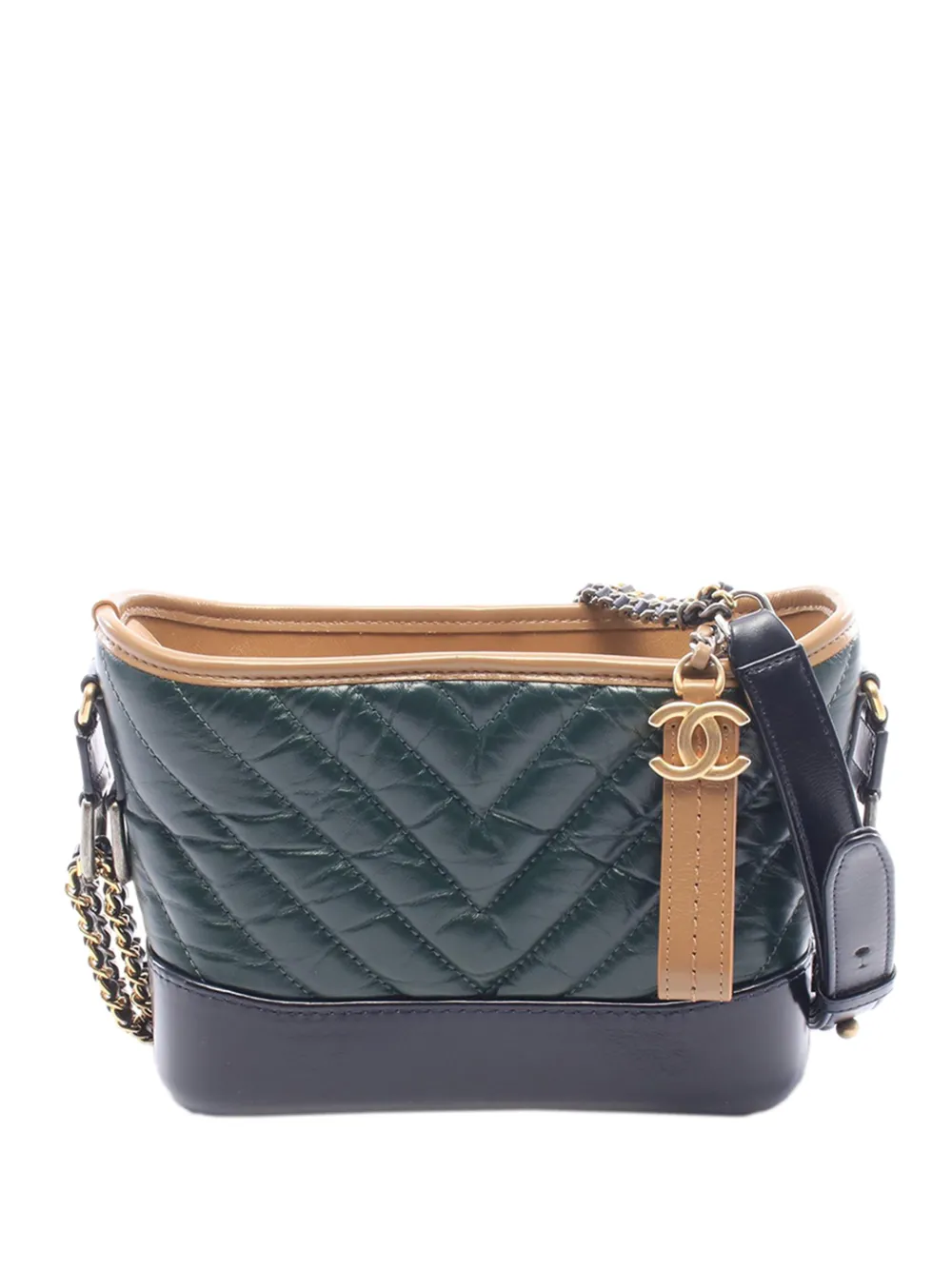 CHANEL Pre-Owned 2018-2019 Small Aged Calfskin Gabrielle crossbody bag - Verde