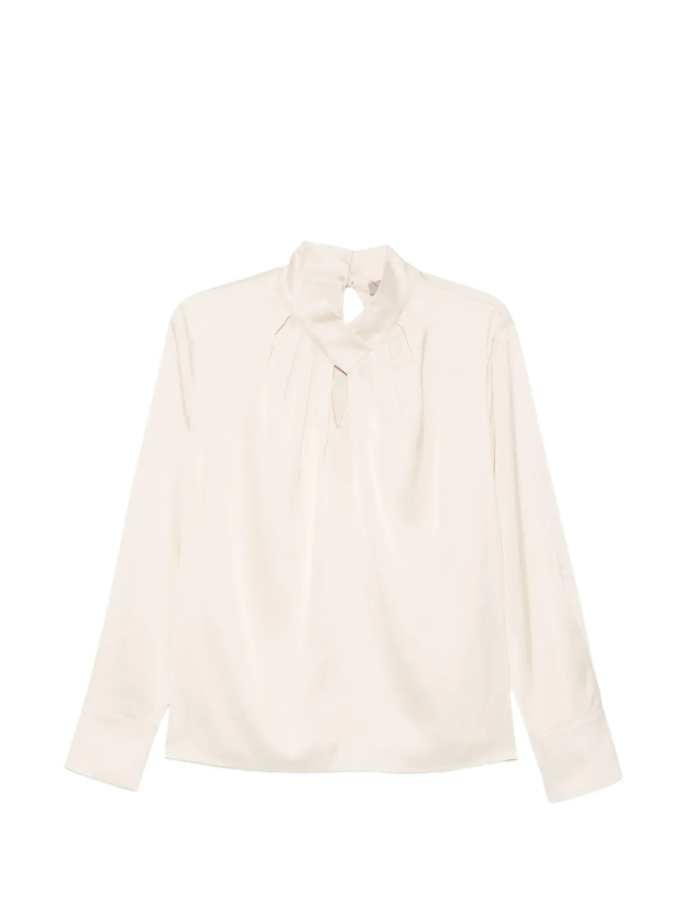 D.Exterior pleated blouse - Neutrals