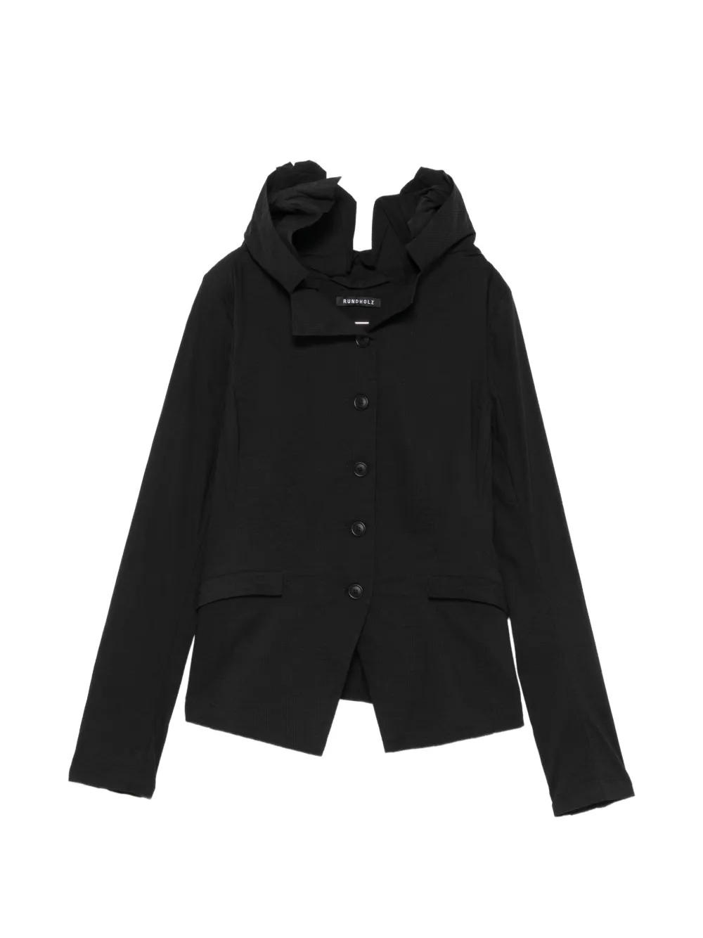 Rundholz funnel-neck button-up jacket - Nero