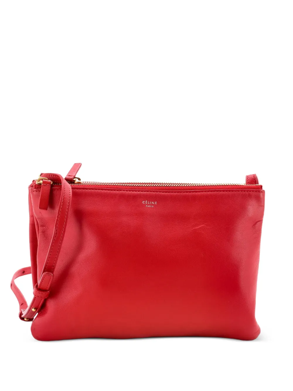Celine Pre-Owned Große Trio Umhängetasche aus Leder - Rot