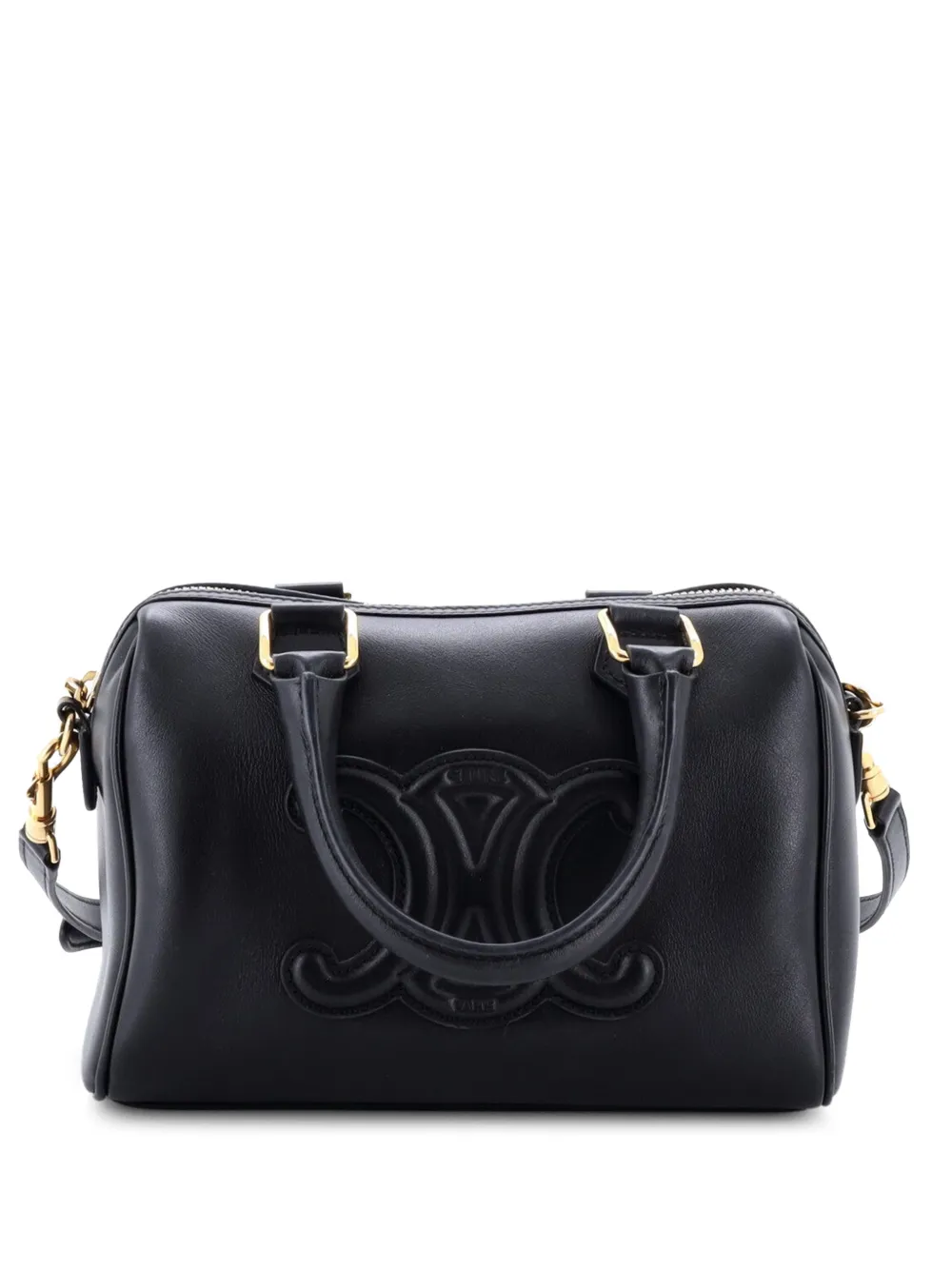 Celine Pre-Owned Kleine Cuir Triomphe Boston Satchel-Tasche aus Leder - Schwarz