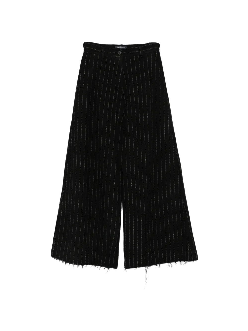 Rundholz Pinstripe Frayed-hem Trousers In Multi