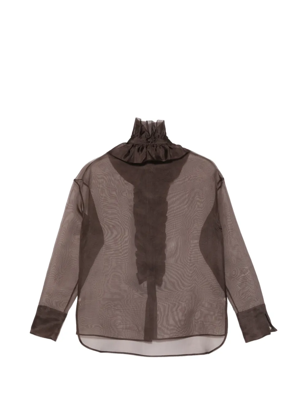 D.Exterior Blouse met ruches Bruin