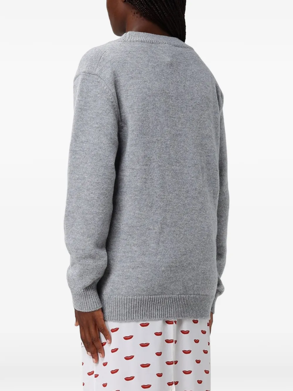 Fiorucci Angels patch V-neck sweater Grijs