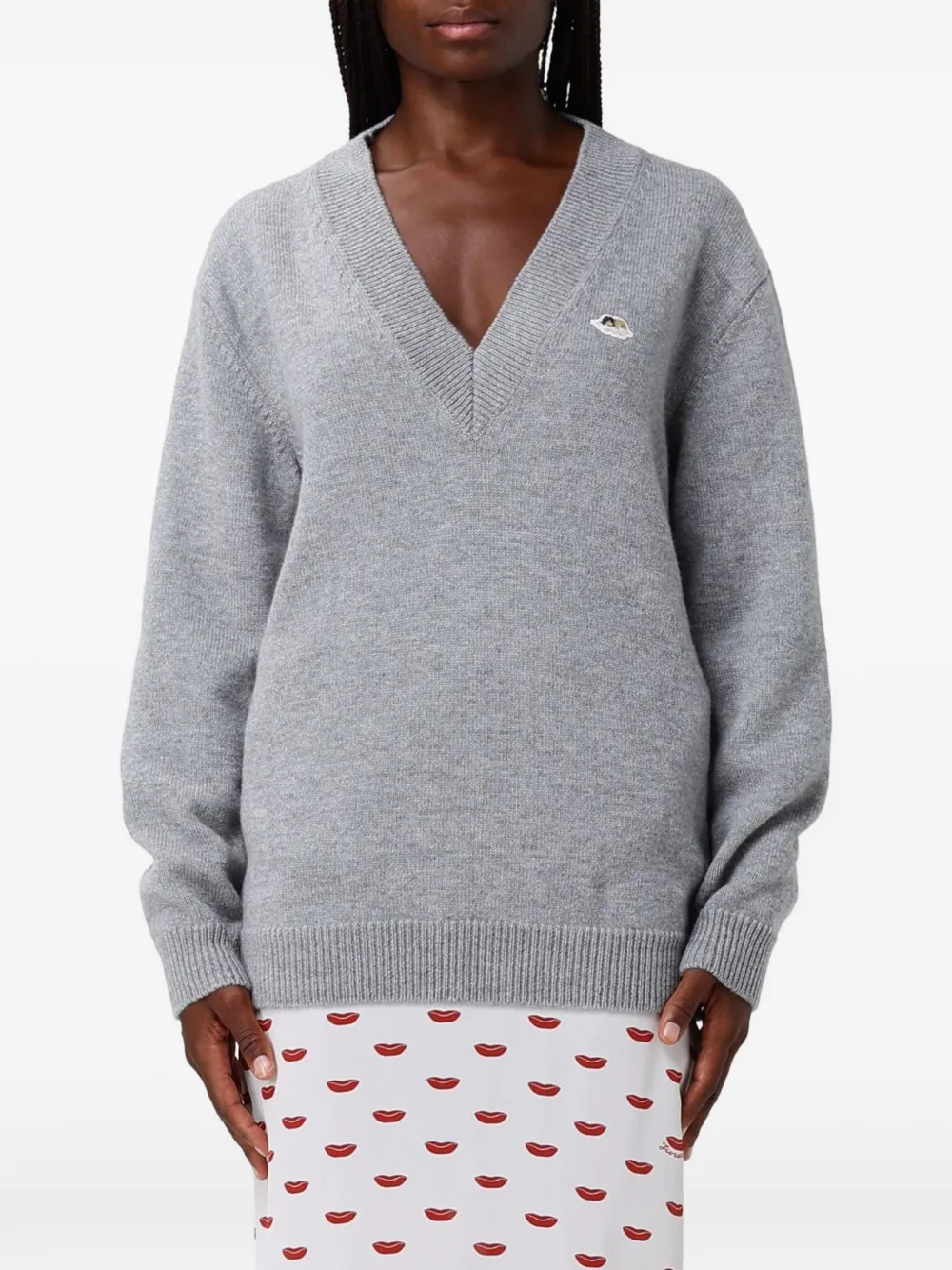 Fiorucci Angels patch V-neck sweater