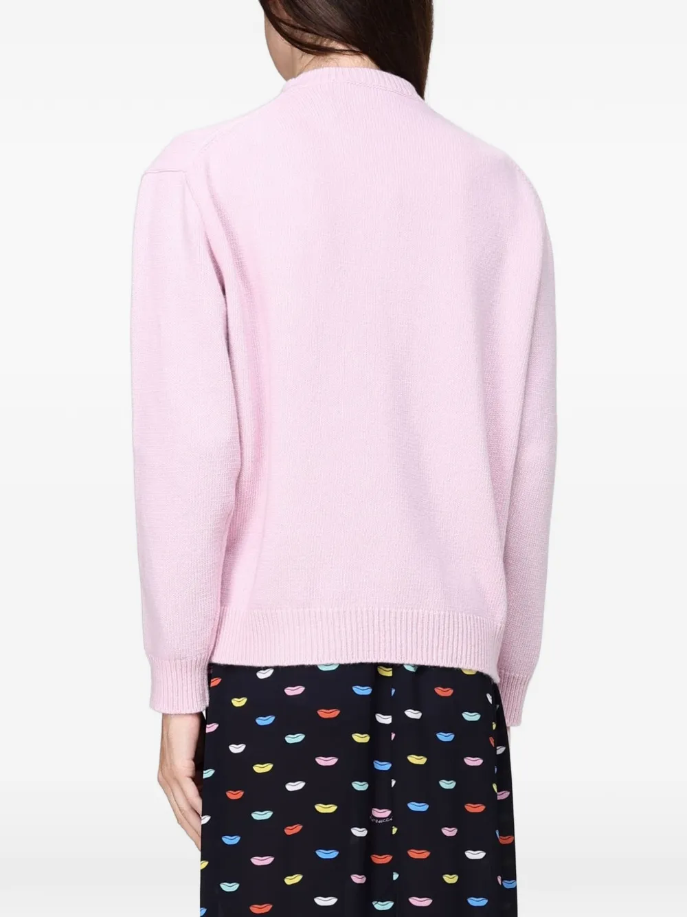Fiorucci logo-patch Merino wool sweater Roze