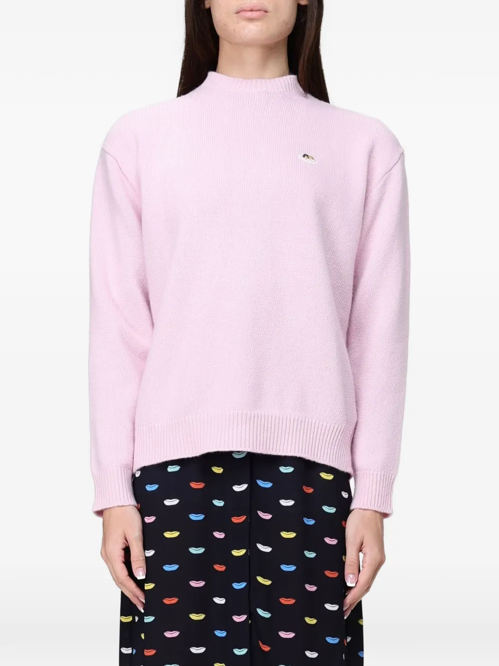 Fiorucci logo-patch Merino wool sweater