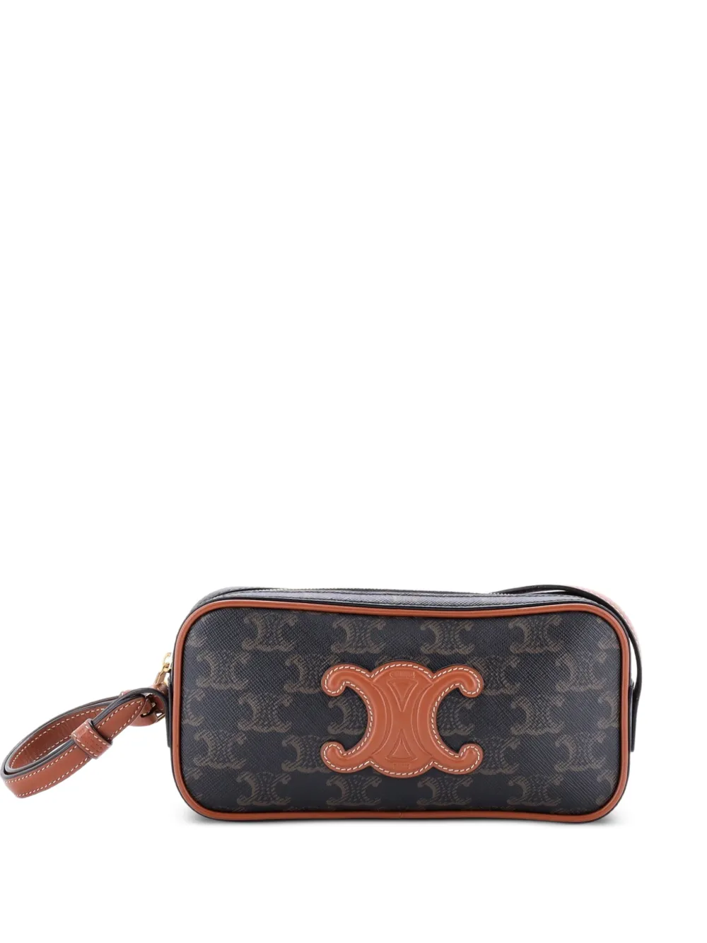 Celine Pre-Owned Cuir Triomphe Camera Shoulder Bag Triomphe Coated Canvas with Leather Small crossbody bag - Brown