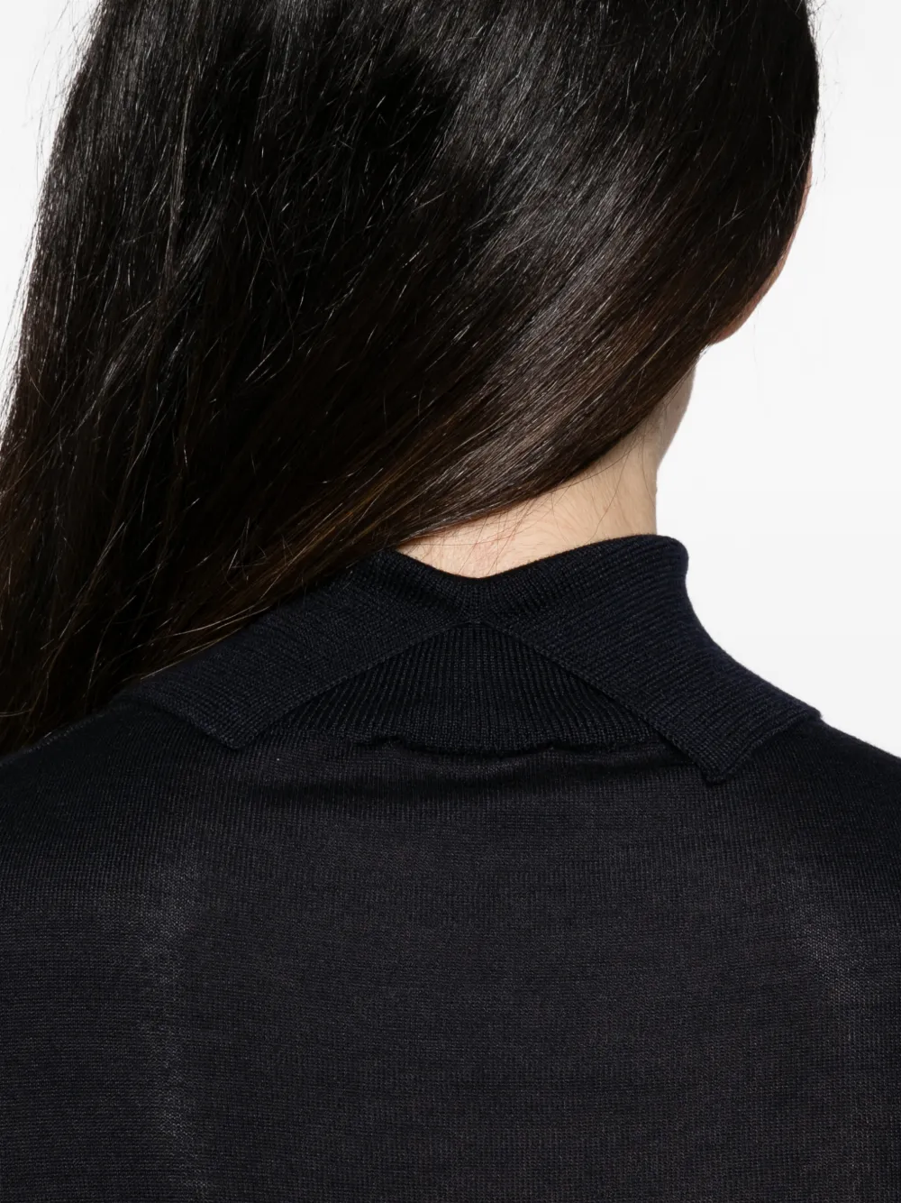 Peserico bead-embellished high-neck sweater Blauw