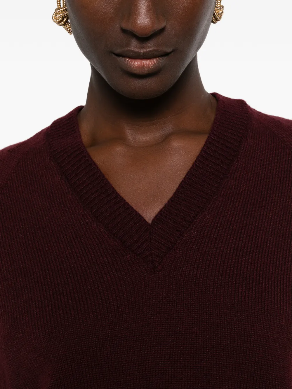 Peserico Trui met raglan mouwen en V-hals Rood