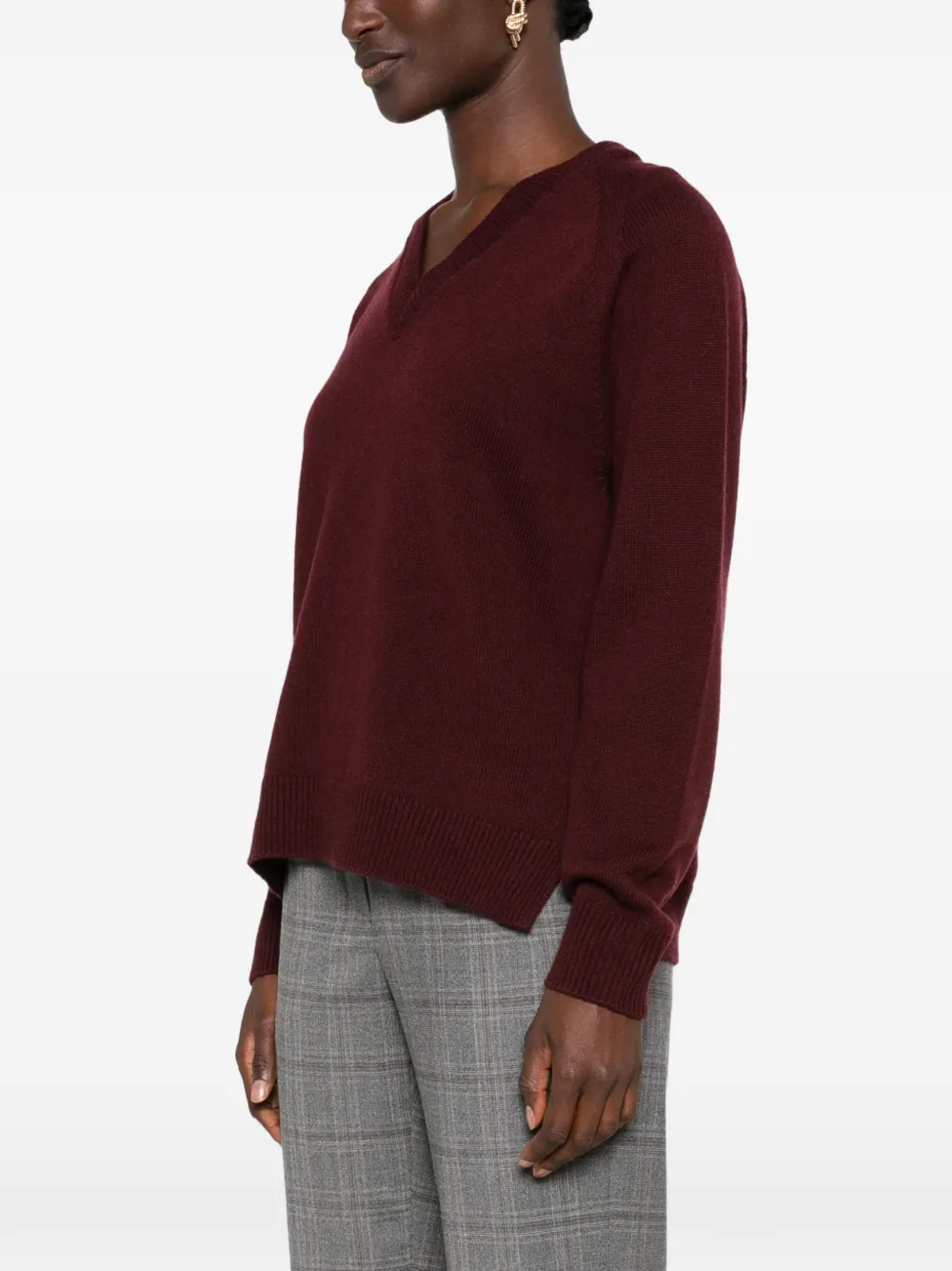 Peserico Trui met raglan mouwen en V-hals Rood
