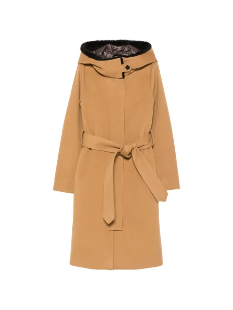 Norwegian Wool belted hooded coat