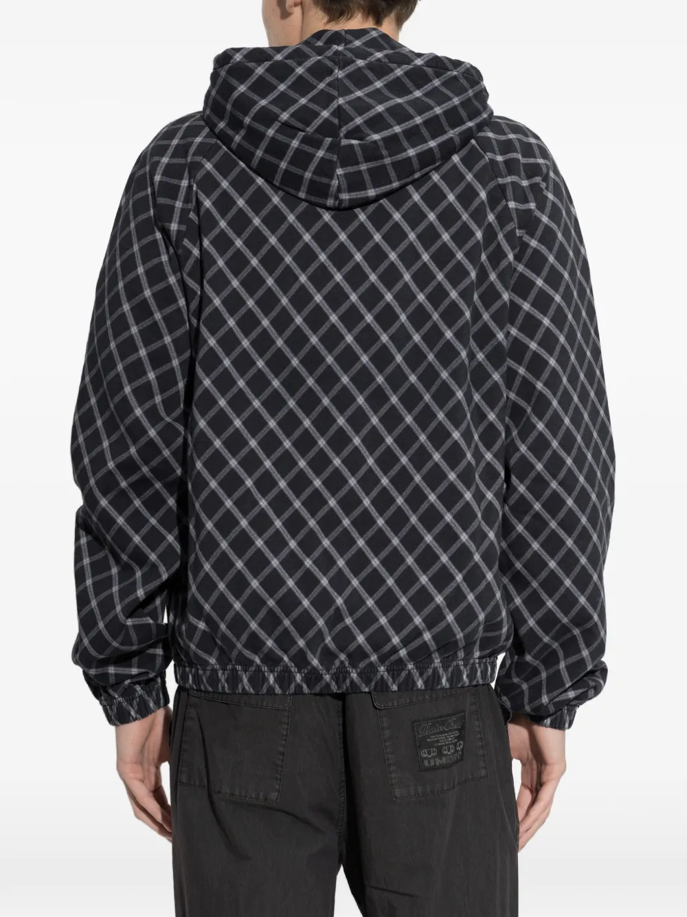 UMBRO Geruite hoodie met rits Zwart