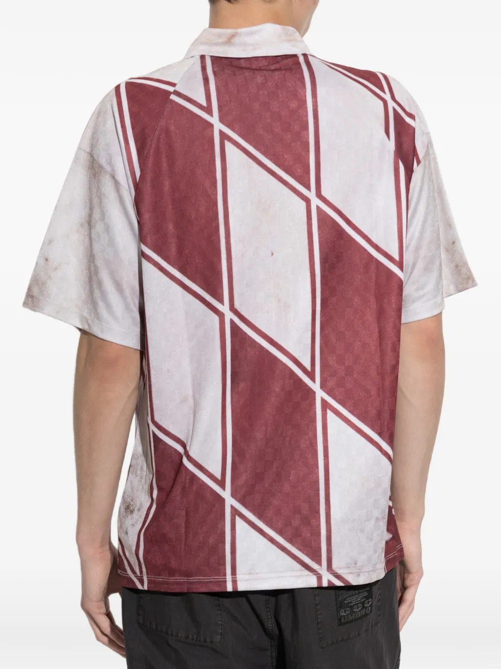 UMBRO diamond-print studded polo shirt Rood